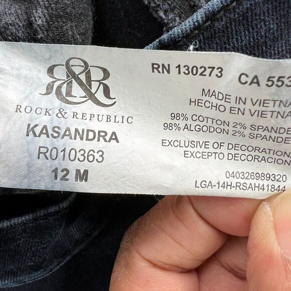 Rock & Republic Kasandra Bootcut Jeans Womens 12M Blue Denim Cotton Blend Casual - Picture 4 of 9